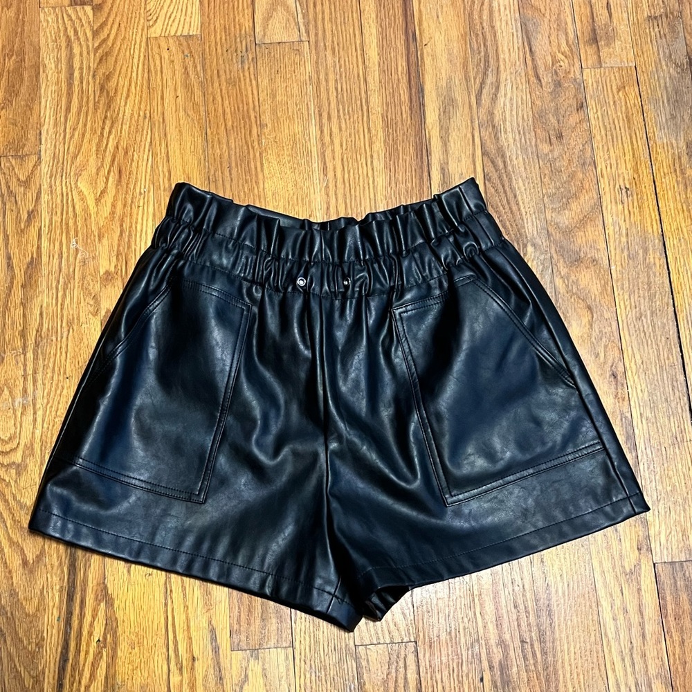 Leather shorts